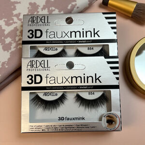 Ardell 3D Faux Mink Lashes 854 Soft Volume Invisiband Set of 2 New